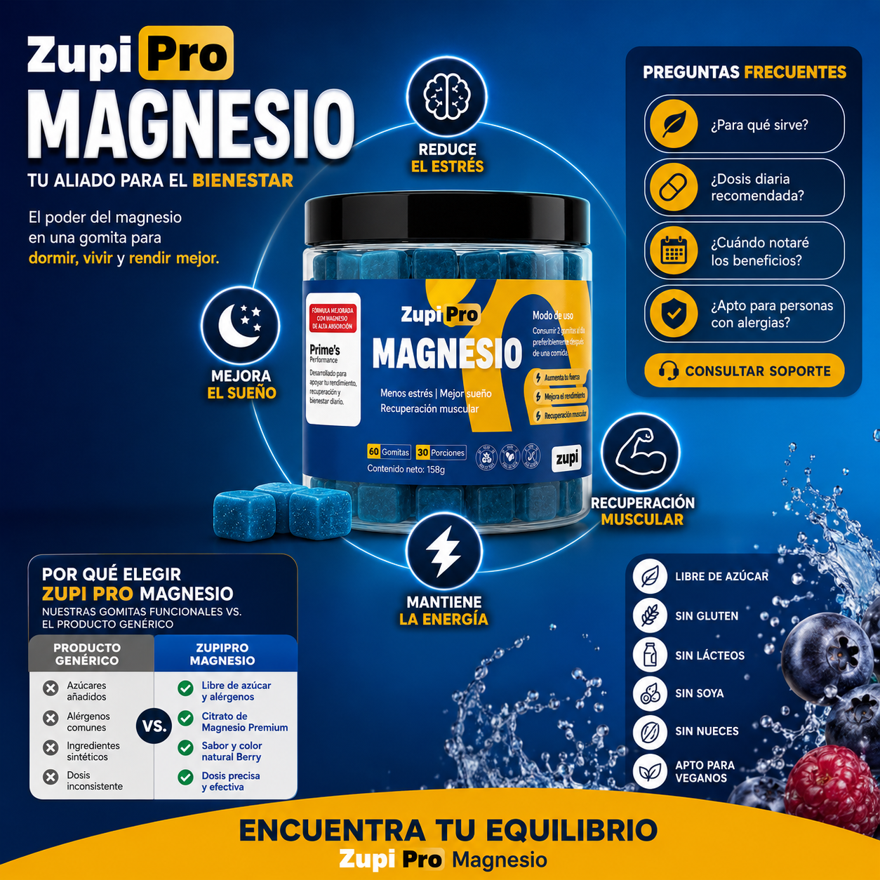 Zupi Pro Magnesio — Gomitas para Dormir Profundo y Reducir el Estrés