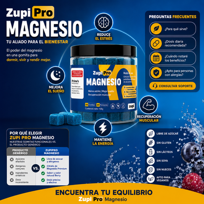 Zupi Pro Magnesio — Gomitas para Dormir Profundo y Reducir el Estrés