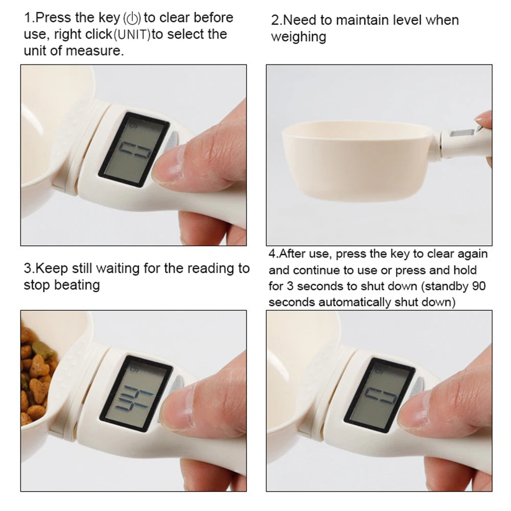 Smart Pet Food Measuring Scoop — Digital Scale for Precise Feeding (g, ml, cup, oz)